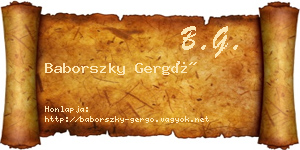 Baborszky Gergő névjegykártya