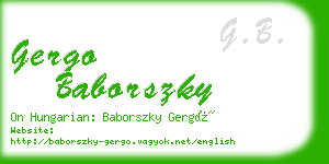 gergo baborszky business card